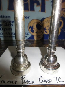 TWO VINCENT BACH CORP (no dot)  7C TRUMPET MOUTHPIECES