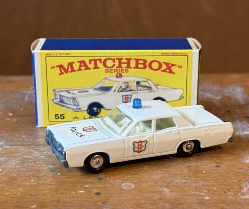 Vintage Lesney Matchbox 55 Police Car Toy Car w/ Original Box