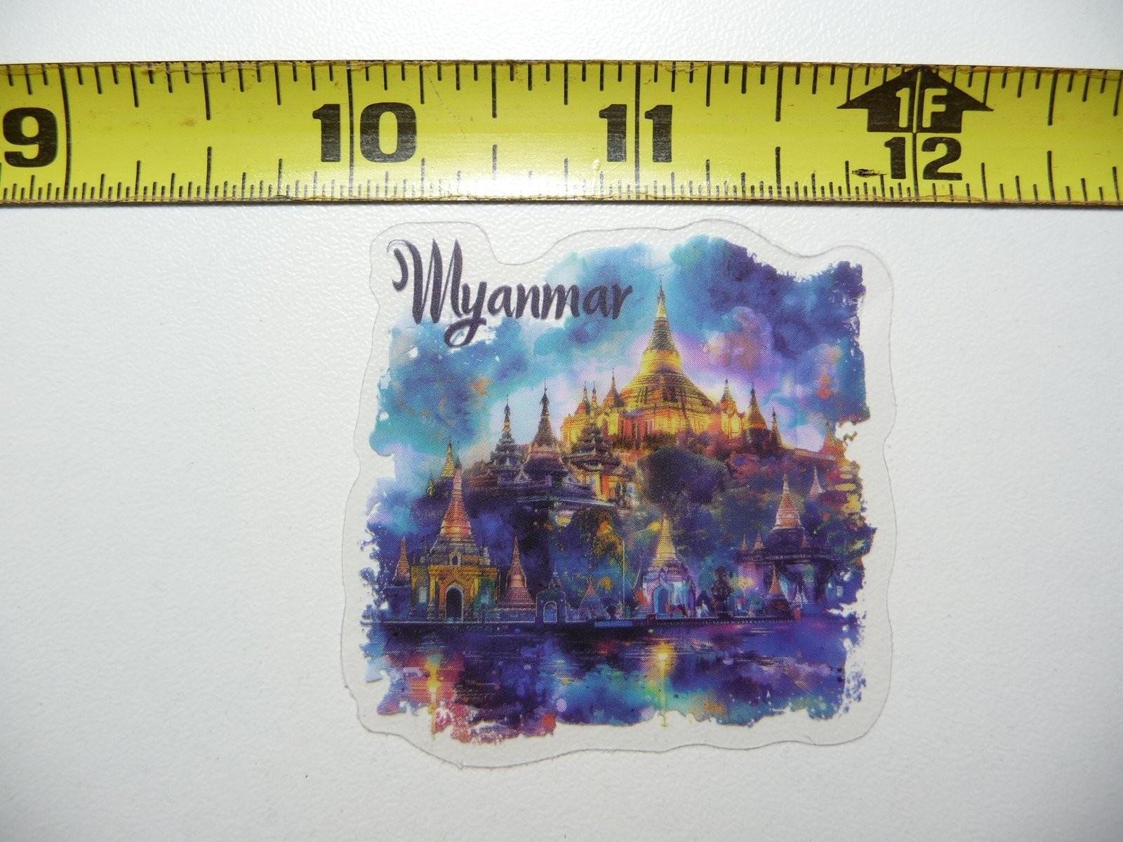 Buddhist temple Myanmar travel sticker decal colorful vacation site visit