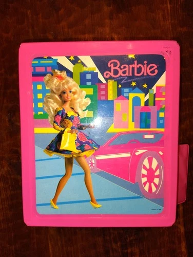 Vintage 1989 Mattel Barbie Pink Carrying Case W/ Accessories, Parts, Etc.