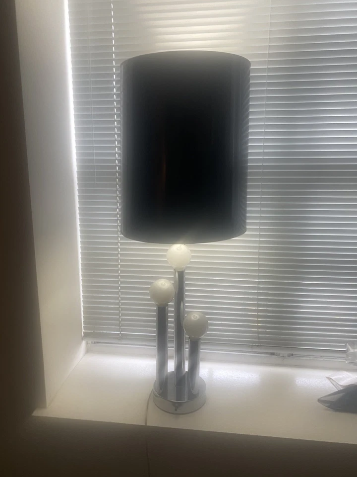 Mid-Century Modern Robert Sonneman Chrome Three Bulb Table Lamp 1970s - Image 2 of 4