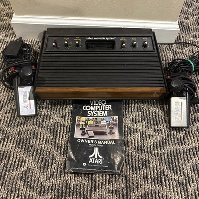 Atari 2600 Console Woodgrain Bundle - Tested Working w/ Manual, Controllers