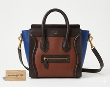 Borsa a tracolla Celine Luggage Nano Isetan Limited in pelle bicolore a 2...