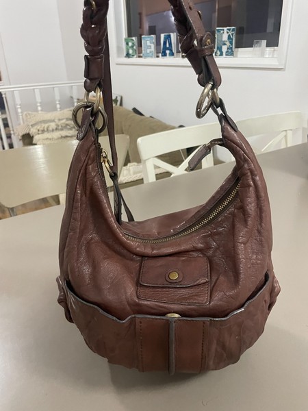 CHLOE Heloise Hobo Braided Crossbody Handbag Brown Leather designer bag