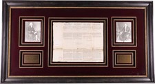 1812 President James Madison & James Monroe Dual Signed Document Framed - PSA/DN
