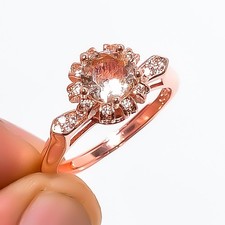 Morganite Quartz Rose 925 Silver Plated Ring Size Adst R7 3 R 