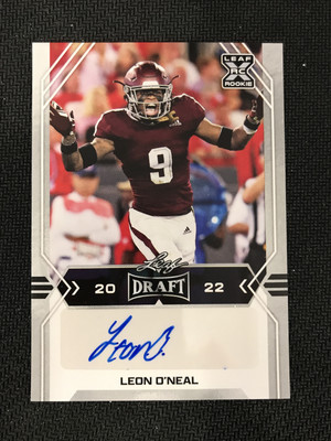 2022 Leaf Draft #BA-LO1 Leon O'Neal Texas A&M Aggies Rookie Autograph