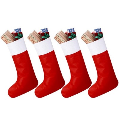 4 Pcs Large Christmas Stockings Jumbo Felt Xmas Stockings Giant Fillable Big ...
