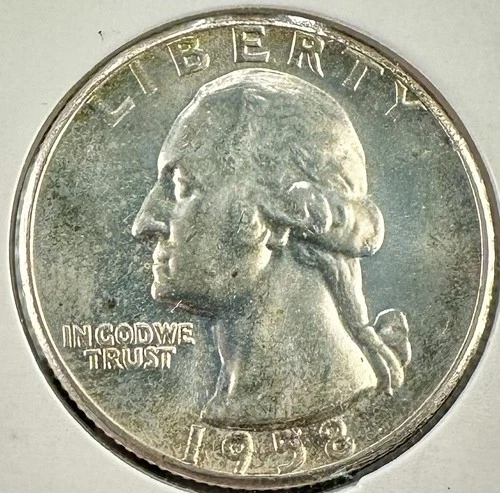 1958  P  PHILADELPHIA  Washington Quarter ~ Gem BU