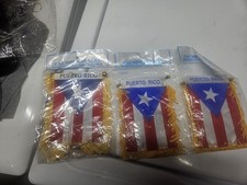 PUERTO RICO MINI BANNER FLAG GREAT FOR CAR HOME WINDOW MIRROR HANGING 2 SIDED