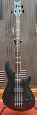 Schecter Damien 4 Bat Inlay Satin Black Goth Bass Guitar