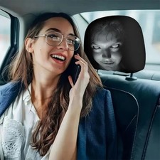 Ghost Face Headrest Covers,Scary Face Printing Auto SeatElastic Model