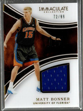 2016-17 Immaculate Collection College Numbers Memorabilia Matt Bonner Jersey /99