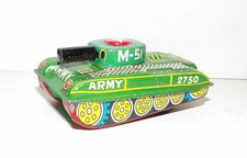 Vintage Tin Friction Toy Army Tank M-51 2750 Japan Small