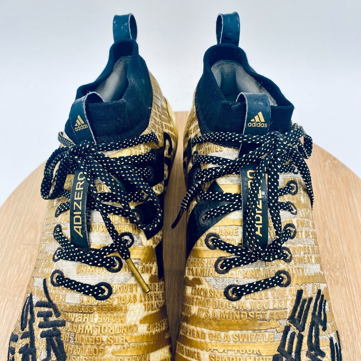 【希少】adidas　adizero　10周年　豹柄　フットボール スパイク　金 Adidas Adizero x Snoop Dogg Football Cleats 10.5 Gold Three Stripe