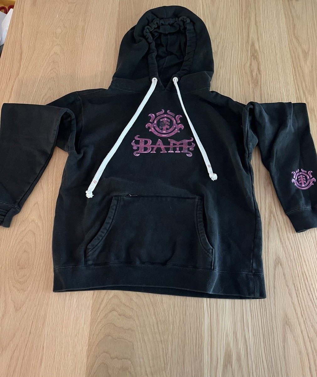 Rare Y2K Bam Margera Element Black Hoodie Pink Foil Jackass Viva La Bam  Skate S