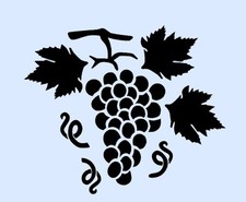 4" GRAPES STENCIL FRUIT LEAF PAINT ART PATTERN RAISINS TEMPLATE CRAFT NEW