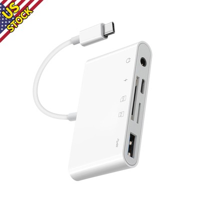 USB-C Hub 5 in 1 Type C Card Reader For Micro SD SDXC CF SDHC OTG Flash Drive