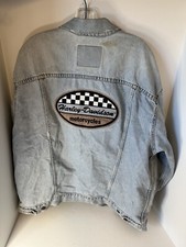 Levi Strauss Co Jean Jacket Harley Davidson Back Patch Vintage XL 70507 check