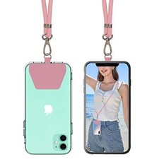 Phone Lanyard,Adjustable Detachable Neck Cord Lanyard Strap and Phone Pink2
