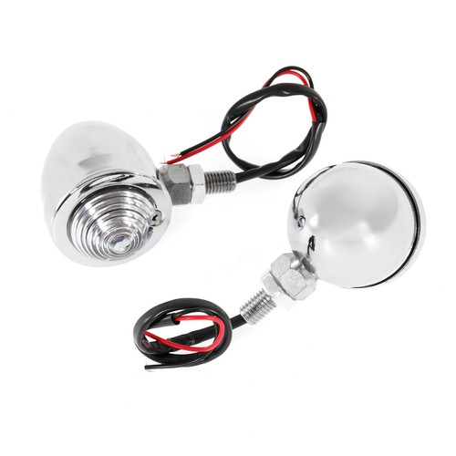 4x Universal Motorcycle Retro Bullet Grill Led Turn Signals Indicators Blinkers - Picture 6 of 12