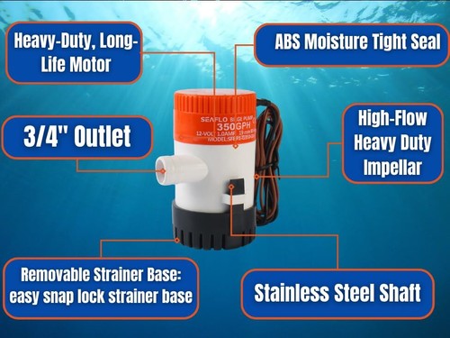 01-Series 350 GPH Bilge Pump 12v 4-Year - Picture 3 of 4