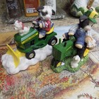 Mary's Moo Moos John Deere 1999 & 2001 Tractor figurines (Set of 2)