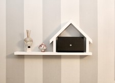 Mensola Casa Casetta In Legno Design Moderno Libreria Arredamento Casa 80cmx40cm