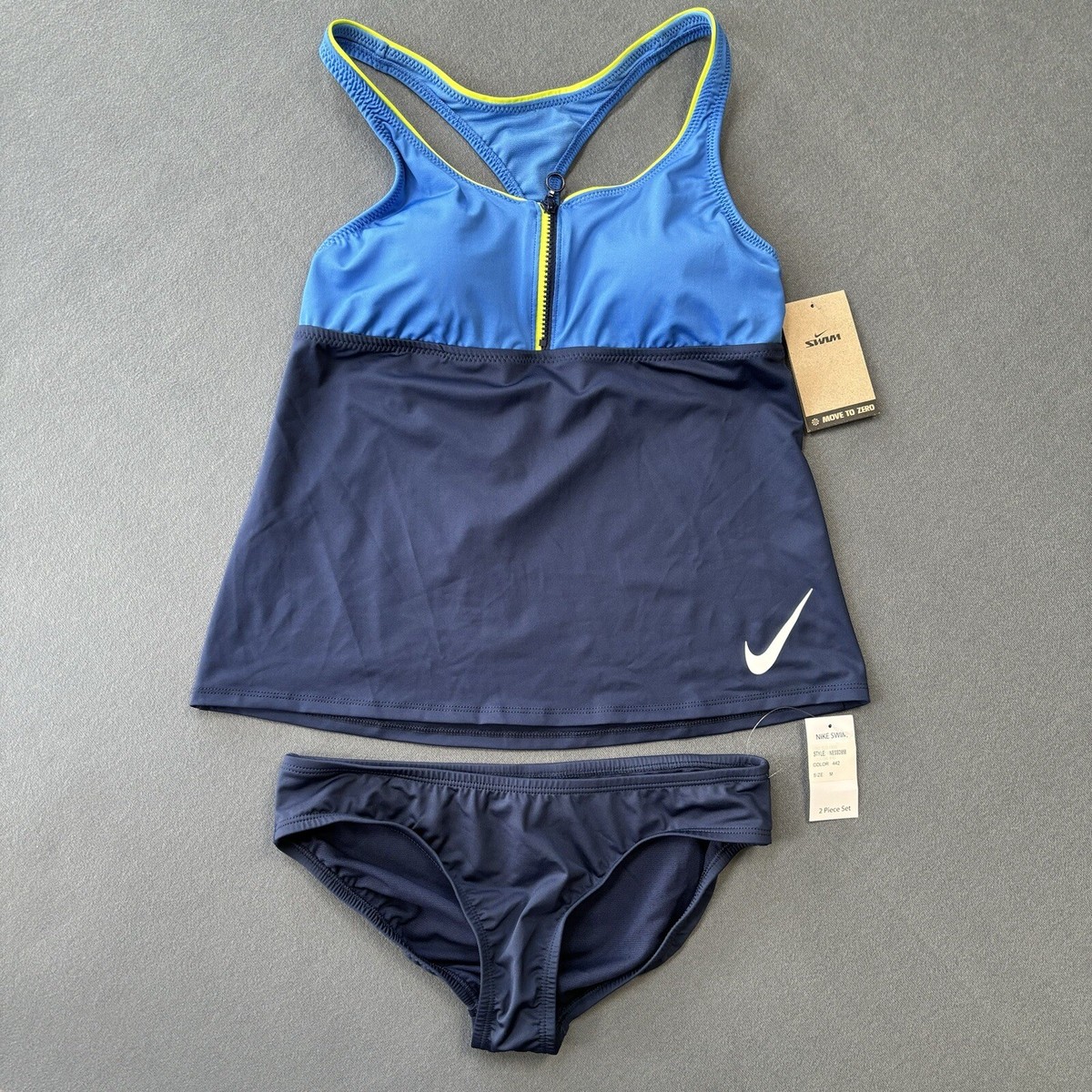 NIKE Women's 2-Piece Colorblock Racerback Tankini Swimsuit Set