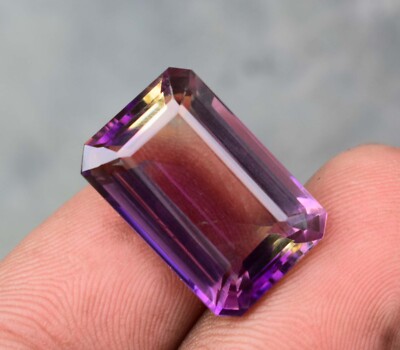 Emerald Cut Beautiful Natural Ametrine 19.75 Ct Certified Loose Gemstone