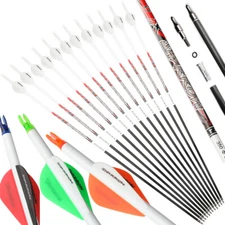 32" Pure Carbon Arrows SP300-800 ID6.2mm Archery Recurve Bow Fields Tips Hunting