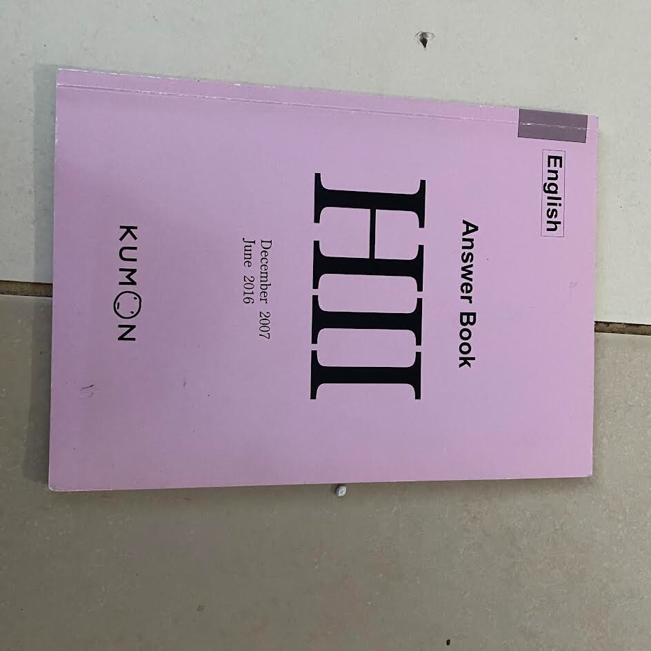 Kumon english answer book h2 k i1 j l i2 h1 g2 answer booklet