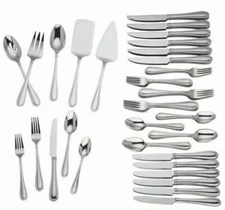 Lenox Ashbridge 77 PC Stainless Flatware Service/12 w/Steak Knives/5 Servers New