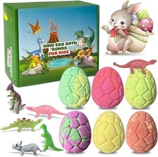 6 Packs Dinosaur Bath Bombs, Easter Eggs Gifts, Easter Basket Stuffers
