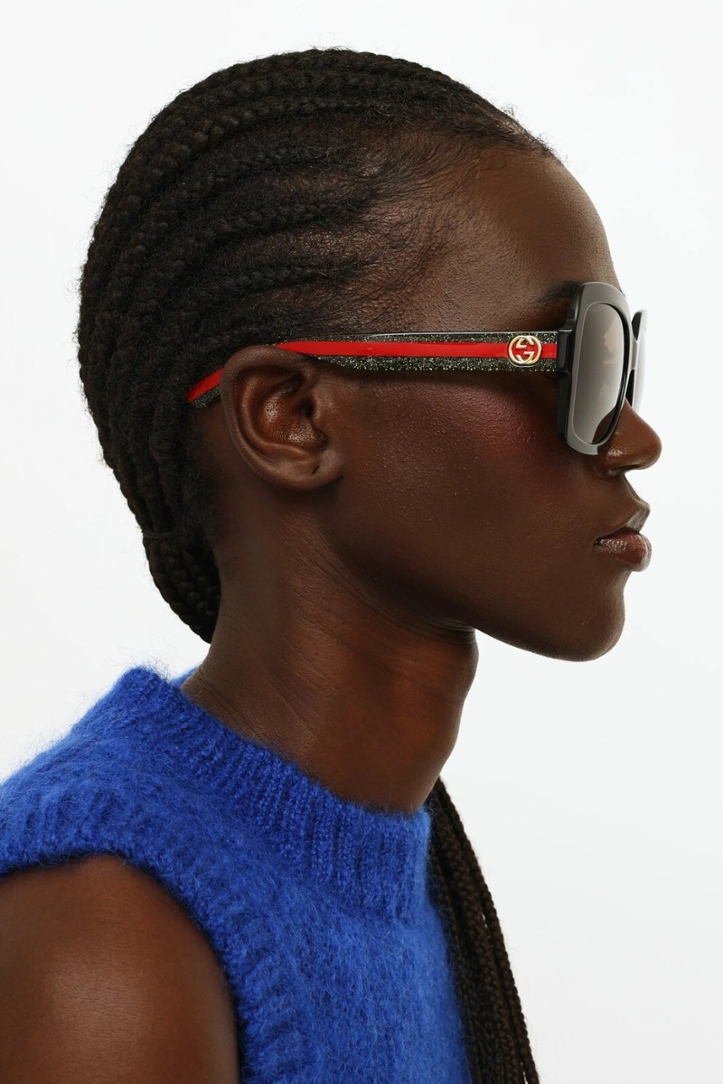 Brand NEW GUCCI GG0036SN 002 Black Green Red Square Women Sunglasses Amazon.com: Gucci Square Sunglasses for womens GG0036SN 002  main image 2