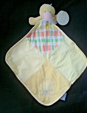 Baby Essentials Yellow Duck Patchwork Security Blanket "Cute as a Button" NEW