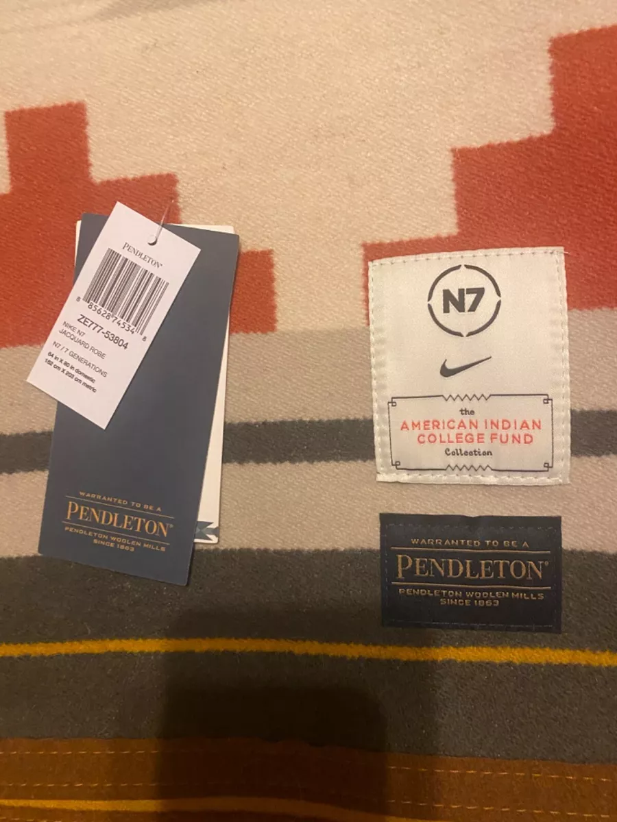 Nike X Pendleton N7 Generations Jacquard Robe Blanket 64X80 Native College Fund