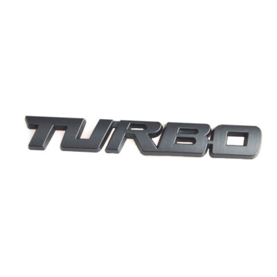 2PCS Car TURBO 3D Letter Sticker Metal Emblem Badge Decal Accessories Black Tool