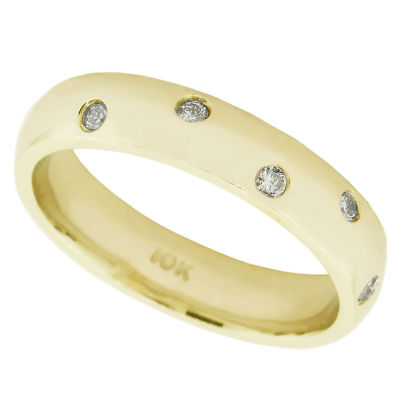 Natürlicher 0,25 kt runder Diamant Zargenfassung Hochzeit Ewigkeit Bandring massiv 10 kt Gold