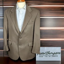 Norm Thompson Blazer Jacket Mens 44R Solid Beige Khaki
