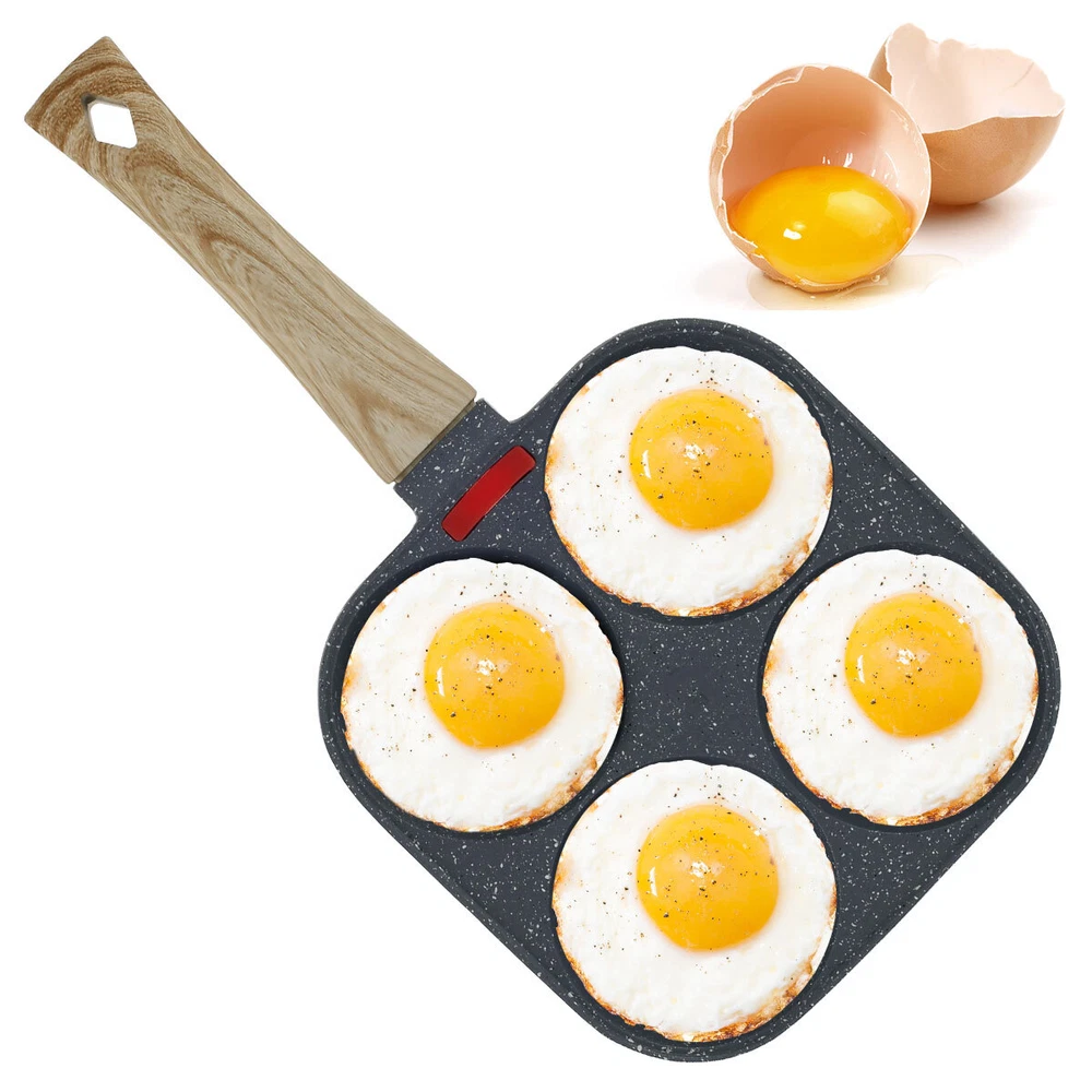 Egg Frying Pan Aluminum 4 Holes Egg Frying Pan Nonstick Mini Egg Cooker pagEz