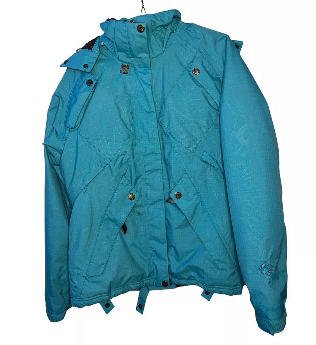 Salomon Donna Clima Pro Sci Neve Cappotto Giacca con Cappuccio Blu Small