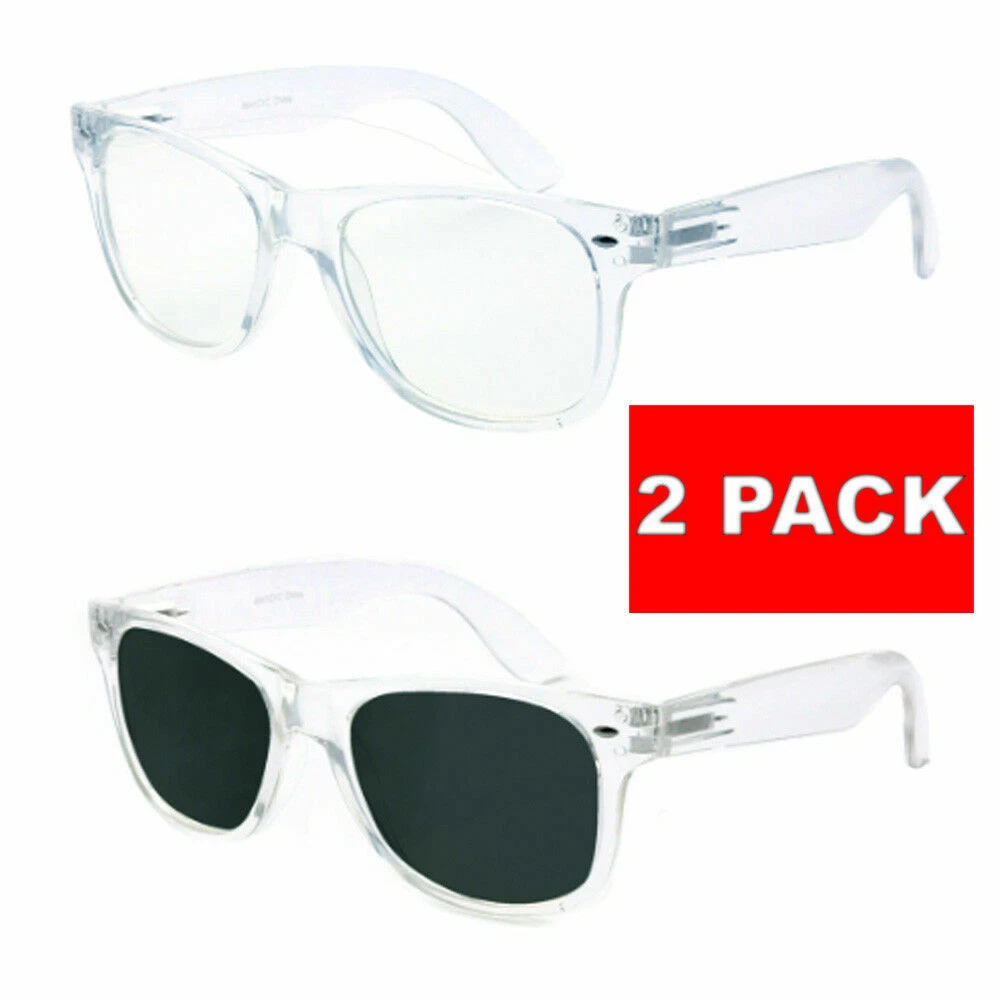Gafas de Sol para Mujeres 2 par lentes transparentes cuadrado