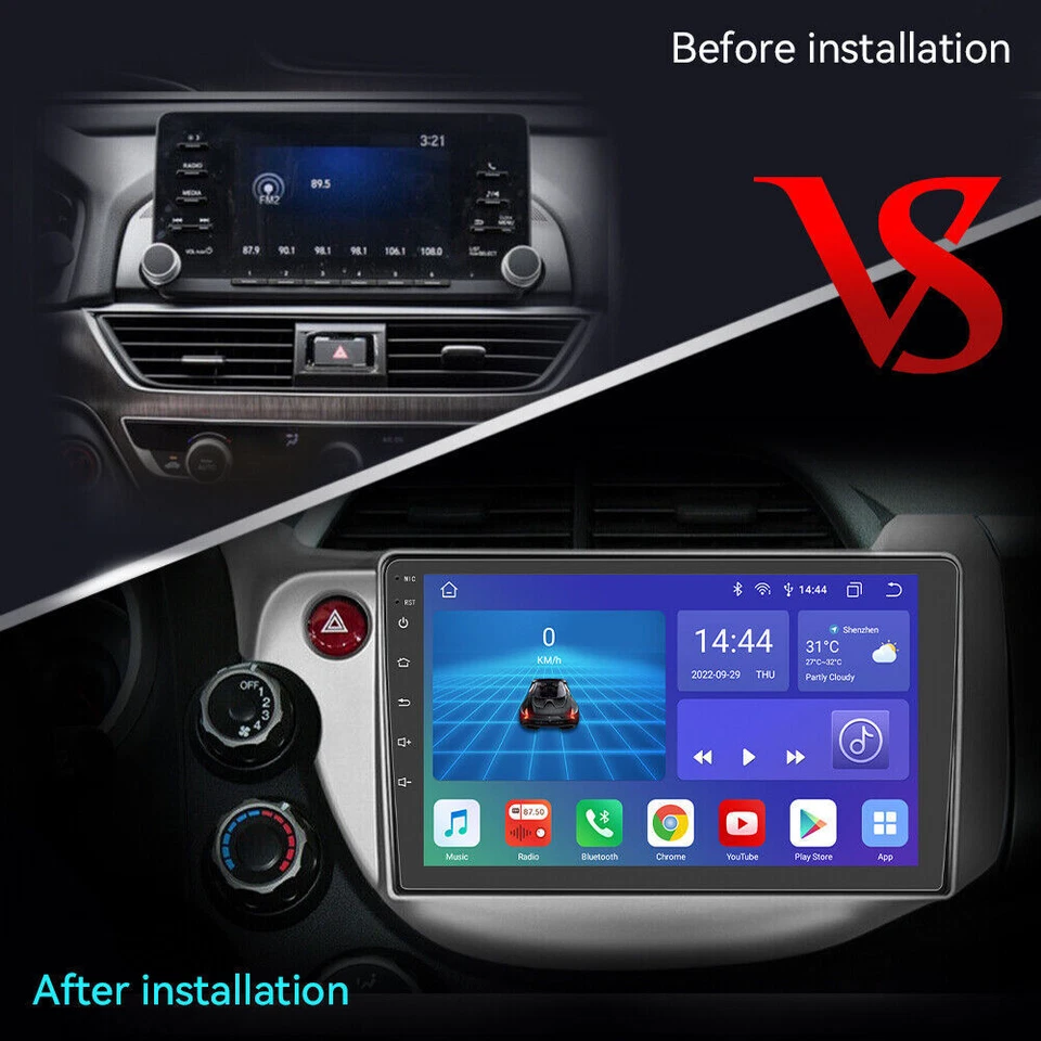 For Honda Fit Jazz 2008-2013 Apple Carplay Android 12.0 Auto Car Radio GPS FM Foto 2 de 4