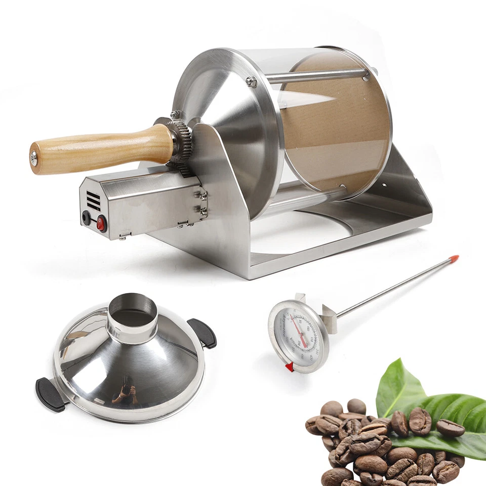 Coffee Bean Roaster 1 pound Roasting Machine Nuts Home Coffee Shop Wooden Handle - image 4 of 4