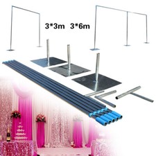 Wedding Party Backdrop Stand Pipe Kit Curtain Frame Telescopic 10x10ft/10x20ft