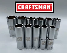CRAFTSMAN Tools 11pc 1/2" Drive DEEP SAE 6 point socket set 1/2" - 1 1/8"