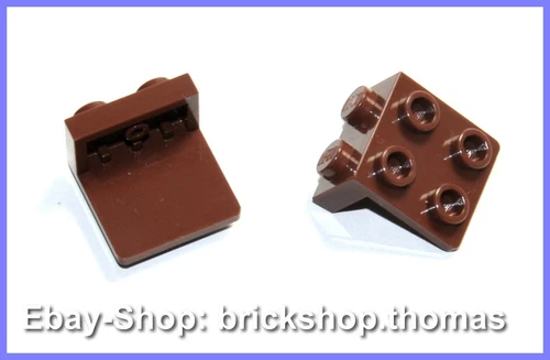 Lego 2 x  Halterung Platte Winkel braun - 44728 Bracket Reddish Brown NEU / NEW