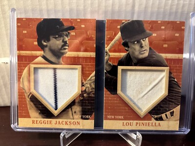 2013 America Pastime Reggie Jackson Lou Piniella #61/75 Dirty Jersey Front Row