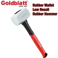 Goldblatt Rubber Mallet 16 oz. Low Recoil Rubber Hammer Double-Faced Soft Mallet